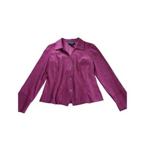 Requirements Blazer Womens Small Vintage Purple Long Sleeve Jacket Bold